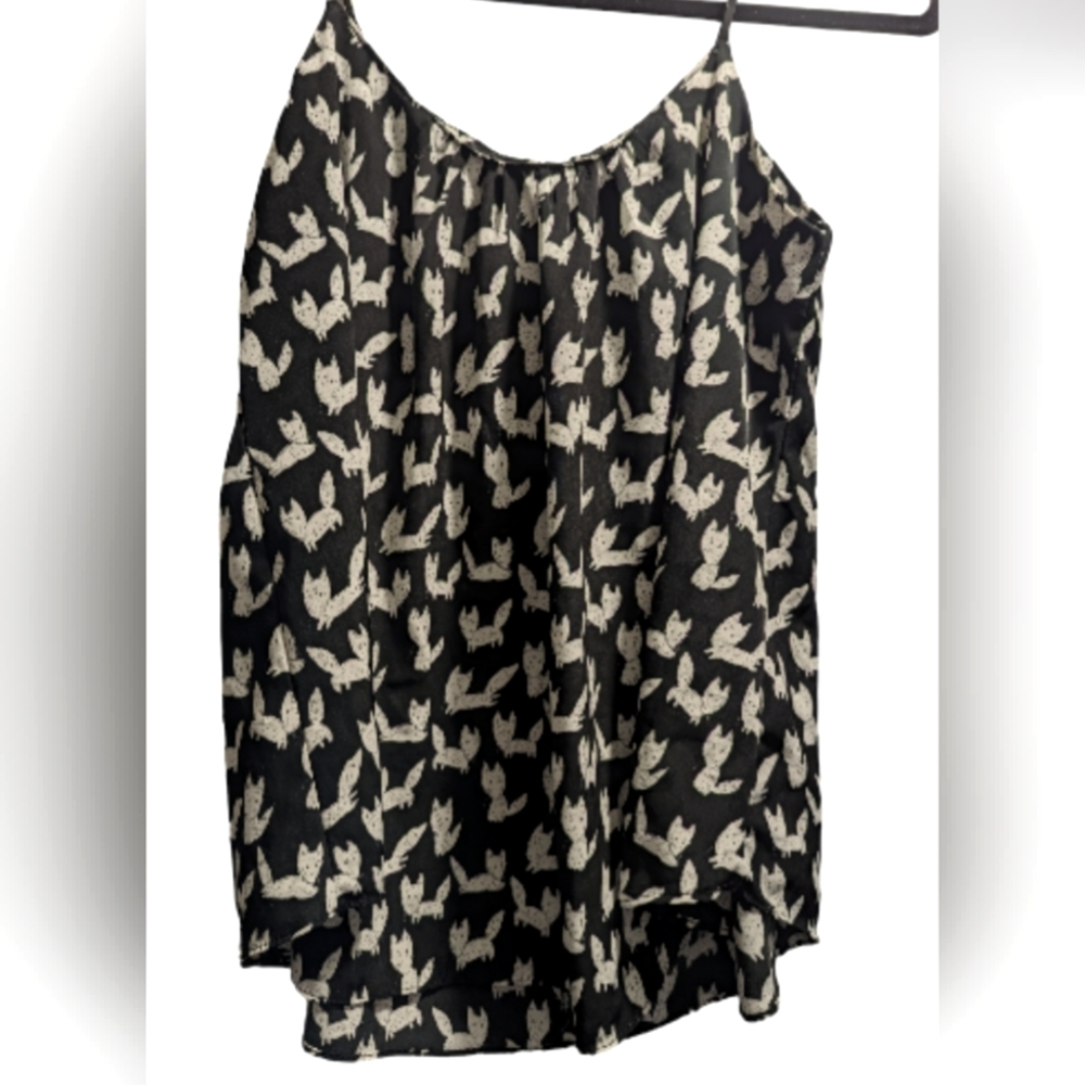Fox tank top small, black and white, Forever 21